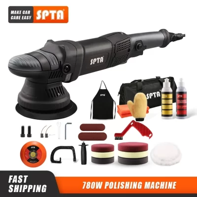 Spta 5 Polegada 780w dupla ação polidor de carro auto orbital 15mm máquina polimento com almofadas esponja acessórios para polimento veículo