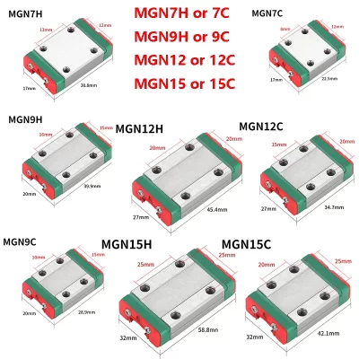 2 peças mgn7c mgn7h mgn9c mgn9h mgn15 mgn12c mgn12h bloco de transporte para mgn7 mgn9 mgn12 mgn15 guia de trilho linear em miniatura peças cnc