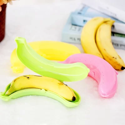 Caixa de armazenamento de banana para viagens ao ar livre bonito caso protetor recipiente viagem almoço suporte de armazenamento de frutas