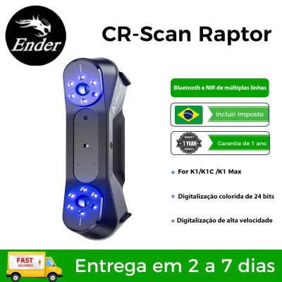 Creality Scanner 3D CR-Scan-Raptor para Laser Azul Híbrido K1/KC1/K1-Max e NIR com Precisão Máxima de 0,02 mm