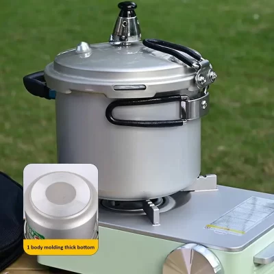 Panela de pressão portátil para acampamento ao ar livre, panela de arroz, cozinha cozinhando ferramenta, vaporizador, panelas