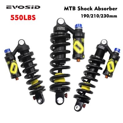 Evosid amortecedor traseiro para bicicleta de montanha, 550lbs, mola de suspensão, choque traseiro macio, 190mm/210/230mm para am/fr/dh/mtb