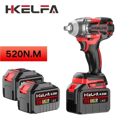 Hkelfa 520n.m chave de impacto elétrica sem escova chave elétrica sem fio 1/2 polegada para makita 21v bateria chave de fenda ferramentas elétricas