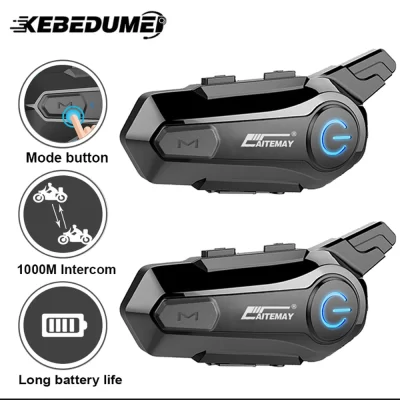1/2 pçs bluetooth capacete da motocicleta interfone fone de ouvido para 2 piloto intercomunicador moto sem fio interfone redução ruído