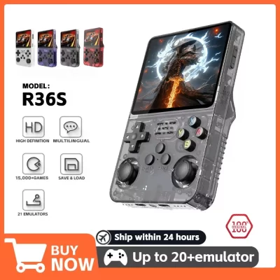 Código aberto r36s retro handheld console de videogame sistema linux 3.5 Polegada tela ips mini portátil bolso player vídeo 128g jogos