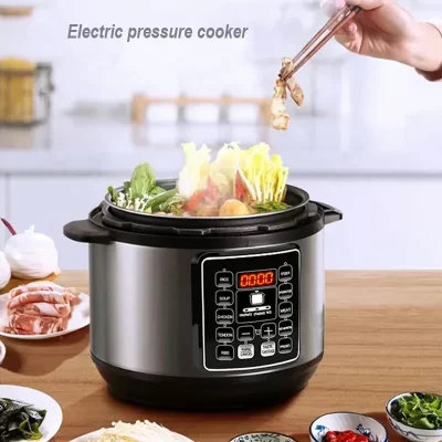 Panela de pressão elétrica multifuncional, arroz, carne, sopa, reserva inteligente, panela de cozinha antiaderente para 110v 220v