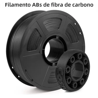 Filamento de fibra de carbono abs preto 1.75mm, filamento de impressora 3d leve de alta resistência e resistente ao calor, carretel de 1kg/0.25kg