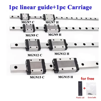 1 guia linear + 1 transporte mgn7c mgn9c mgn12h mgn15c corrediça de trilho linear em miniatura mgn7h mgn12h mgn9h mgn15h mgn9 peça de impressora 3d