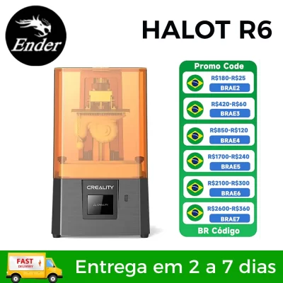 Creality HALOT-R6 2K Resina Impressora 3D 60 mm/h Velocidade de Impressão Volume de Construção Impressora LCD 130*82*160mm Compacto e Fácil para Newbies
