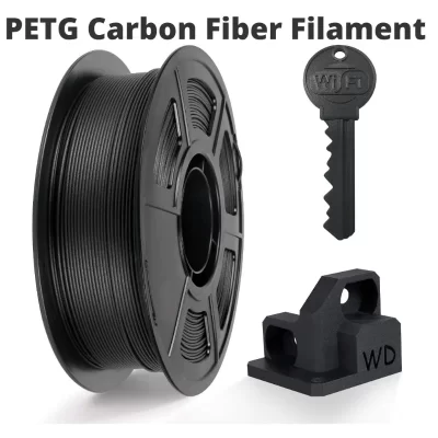 Filamento petg de fibra de carbono 1.75mm, filamento de impressora 3d petg resistente ao desgaste e ao calor, filamento de fibra de carbono 1kg/ 0.25kg carretel