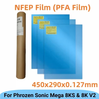 3 Peças Filme NFEP de 15 polegadas 450x290x0.127mm Filme PFA para Peças de Impressora 3D Phrozen Sonic Mega 8KS 8K V2 HALOT Mega Saturn 3 Ultra
