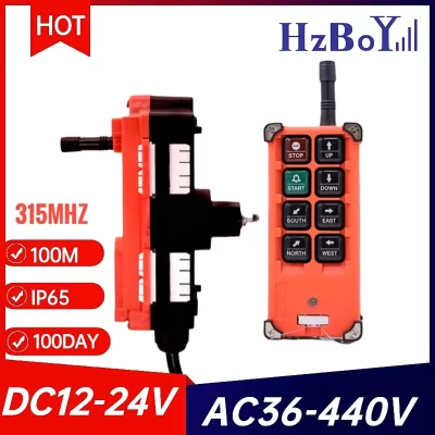 F21-E1B de alta qualidade vhf/uhf 12-24/36/220/380v controle remoto industrial sem fio para grua elétrica