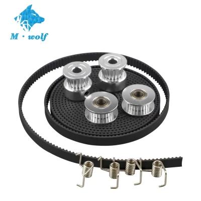 Peças de impressora 3d gt2 polia 20 dentes furo 5mm gt2 6mm correia dentada & 2x tensor 4x para kit impressora 3d