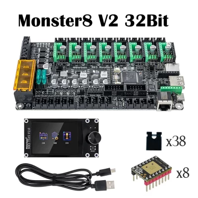 Makerbase MKS Monster8 V2 Placa de controle de 32 bits com tela de toque TFT TS35 TMC2209 para impressora 3D Voron VS Spider Octopus