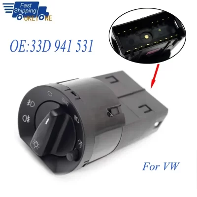 Farol Lamp Control Switch, Ajustar o botão para VW, Santana, Quattro, Interior Peças de Reposição, 33D, 941, 531, Acessórios Carro Novo