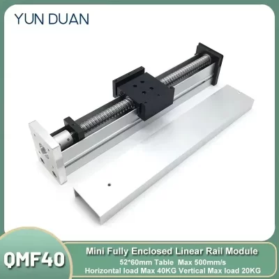 Eixo xyz, guia de trilho linear totalmente fechado, palco, capa contra poeira, mesa deslizante, atuador linear, módulo de largura de 52mm, mesa deslizante de alumínio