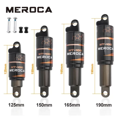 Meroca amortecedor traseiro de bicicleta, 125/150/165/190mm, scooter elétrica, amortecedor de mola de óleo para mountain bike