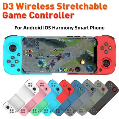 Controlador Gamepad sem fio para celular, jogo Stretchable, Bluetooth 5.0, Samsung, Huawei, Xiaomi, Android, IOS, D3