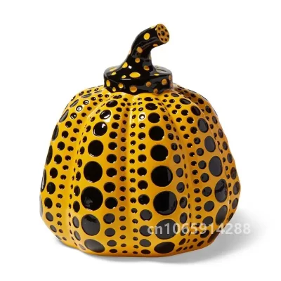 Kusama yayoi estátua de abóbora arte japonesa ponto onda escultura de abóbora morden resina artesanato escritório casa decoração interior presentes