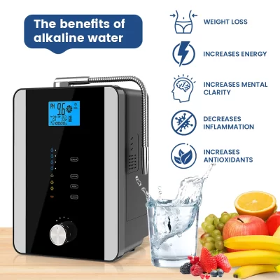 Cawolo máquina ionizadora de água alcalina, dispositivo de água ph, dispensador de água alcalina, 11 placas, revestimento de platina, ionizador de água alcalina
