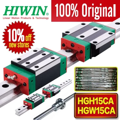 Genuíno marca hiwin hgh15ca hgh20ca hgh25ca transporte linear trilho cnc peças 300mm 400mm 500mm 600mm