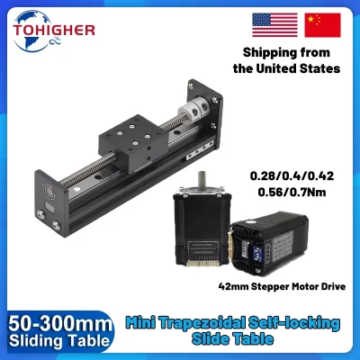 Cnc xyz eixo roteador mesa t-tipo trilho linear estágio nema 17 kit de acionamento do motor mesa deslizante motor de alta velocidade auto bloqueio mesa linear