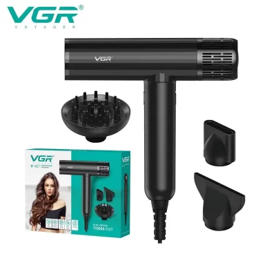 VGR Secador de Cabelo Profissional secador cabelo profissional prancha de cabelo Sem Escovas Motor Barbeiro Secador de Cabelo Máquina 110000 RPM Soprador de Ar Negativo Íon Secador de Salão de Cabelo V-427