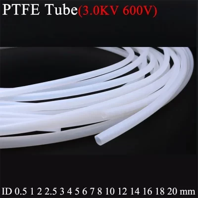 Tubo ptfe fep de 1m para peças de impressora 3d id 0.5 1 2 2.5 3 4 5 6 7 8 10 12 14 16 18 20mm extrusora de mangueira isolada j-head 600v