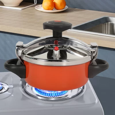 Mini Panela De Pressão Doméstica De Aço Inoxidável, Feixe Cruzado Universal, Dupla Finalidade, Indução De Gás, Cozinhar Sopa, 2L