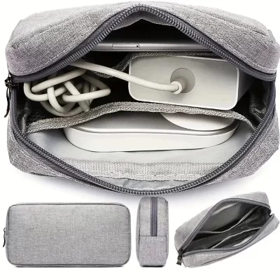Estojo organizador portátil digital para fones de ouvido, bolsa de armazenamento para armário de viagem, acessórios com zíper, carregador, cabo de dados, bolsa usb