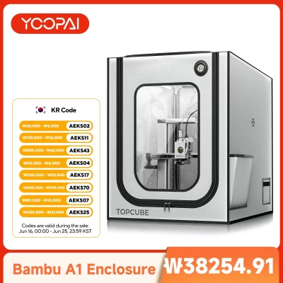 Yoopai gabinete de impressora 3d para bambu lab a1/a1 mini capa de casa de impressora 3d com luz led temperatura constante à prova de fogo grande