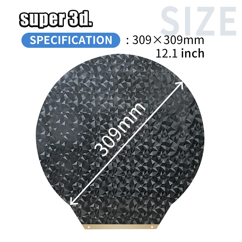Placa peo redonda para flsun v400 sr pei, folha de aço magnética dupla face, placa de construção de impressora 3d para v400 flsun super racer - Image 5