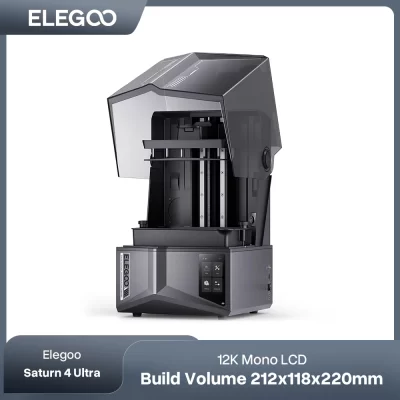 ELEGOO SATURN 4 Ultra 12K Mono MSLA Impressora 3D com 10 ''12K Mono LCD Tecnologia de Liberação de Inclinação Tamanho de Impressão 218x122x220mm