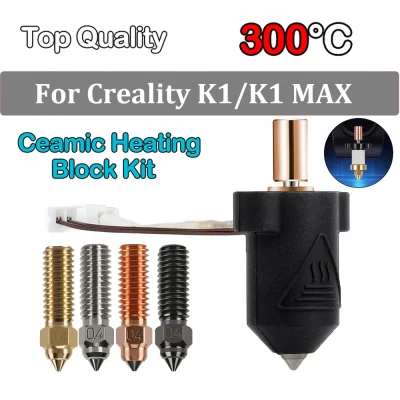 KIT Hotend atualizado Bi Metal K1 HOTEND para Creality K1/K1 MAX Kit de bloco de aquecimento cerâmico 300 ° Extrusora C para Creality K1/K1 MAX