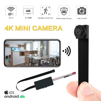 Diy hd4k wifi mini câmera portátil pequena cam micro filmadora p2p sem fio webcam gravação loop suporte visualização remota