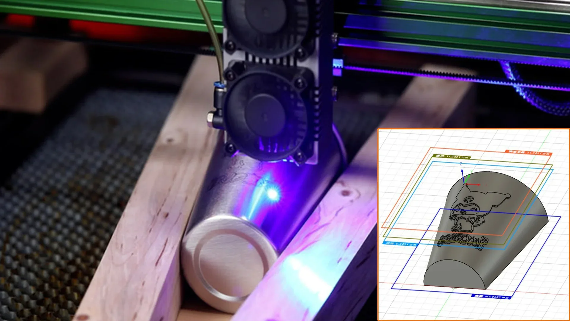 Neje max 4 e80 24w gravador a laser 4 eixos metal madeira gravação a laser cnc máquina de corte a laser kit básico + bomba ar + rotativo - Image 6
