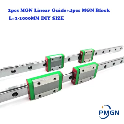 Corrediça linear diminuta do trilho, guia do MGN, bloco do MGN, MGN7, MGN12, MGN15, MGN9, 300mm, 350mm, 400mm, 450mm, 500mm, 600mm, 800mm, 2 PCes, 4 PCes