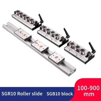 Guia linear de eixo duplo embutido, corrediça de rolo SGR10, bloco SGB10, comprimento do guia 300 400 500 600 700 800, corrediça para madeira, 28mm
