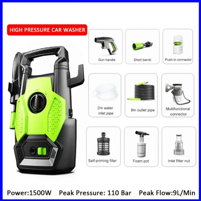 Lavadora de pressão portátil para carro e motocicleta, limpeza a seco, máquina de lavar roupa, cuidado, autopeças, 1500W, 220V, 110Bar