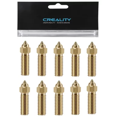 Creality-High Speed Brass Bicos Kit, Bicos de Impressora 3D, K1 Max, Ender 3, V3 KE, CR-10 SE, CR-M4, 10pcs, 0,4mm, 10pcs