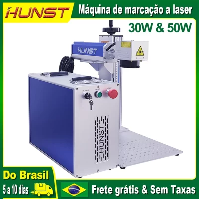 Hunst 50W 30W Máquina de marcação a laser de fibra Raycus MAX para joias DIY, ouro, prata, anel, pulseira, máquina de gravação de corte de metal