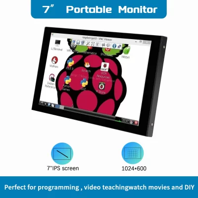 Raspberry pi 7 Polegada tela nontouch ips 1024x600 hd lcd hdmi-display para rpi 4b 3b + 3b pc tela secundária monitor portátil