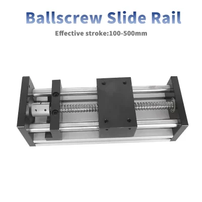 Guia Linear Deslizante Mesa Ballsscrew, SFU1204, Acoplamento do curso de 100-500mm, Eixo Óptico Duplo, Impressora CNC Mesa 3D XY