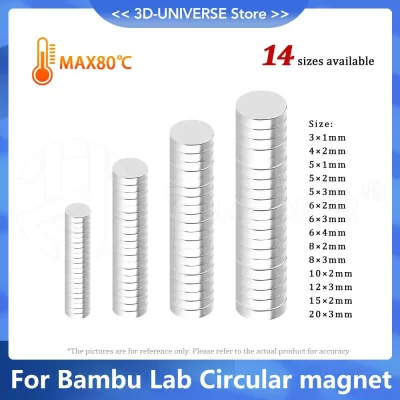 Para peças diy de ímã circular de laboratório Bambu para peças de impressora 3D
