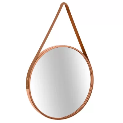 Espelho Para Banheiro Redondo Decorativo 45cm Com Alça Modernatta - Rio Home