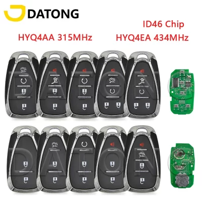 Datong mundo chave do carro remoto apto para chevrolet cruze malibu faísca camaro equinox 2016 2017 2018 315/434mhz id46 hyq4baa hyq4bea
