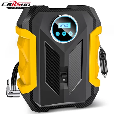 Carsun portátil automóvel compressor de ar digital bomba de inflação dos pneus lâmpada led bomba de compressão dos pneus compressor para carro motocicleta