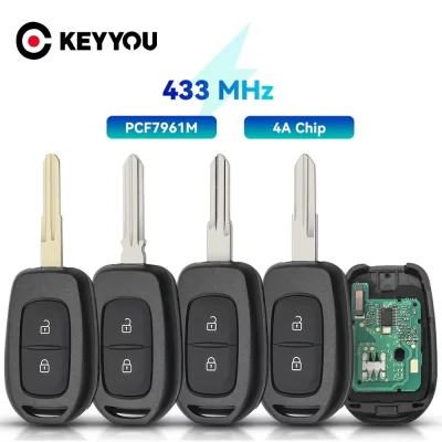 Keyyou 2/3bnt chave remota do carro para renault sandero logan lodgy dokker dacia espanador 4a pcf7961 chip 433mhz chave de controle inteligente automático