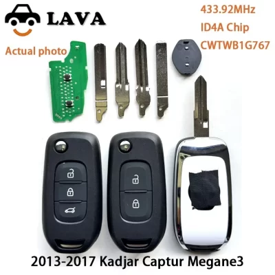 LAVA Para Renault 4A Chip 433MHZ PCF7961M Megane3 Logan2 Kadjar Captur Símbolo Dacia Duster Smart Flip Chave Do Carro CWTWB1G767