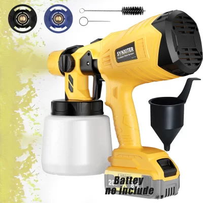 Pistola pulverizadora elétrica sem fio para dewalt 18v bateria hvlp pulverizador de tinta recarregável para móveis de carro pintura de janelas de parede